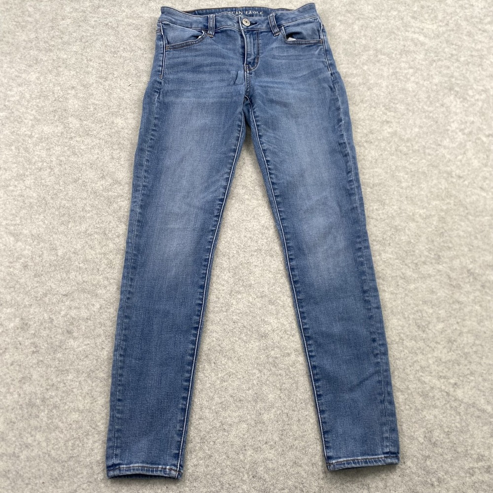 American Eagle Outfitters Jegging Jeans Womens 4 (27x27) Blue Wash Stretch Denim